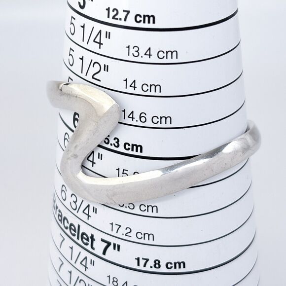 Vintage OuiSi Mexico Taxco TS-01 Sterling Silver 925 Zigzag Cuff Bracelet 6" - Picture 7 of 10